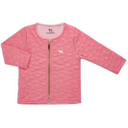 Casaco para bebê em matelassê Rosa - Charpey Casaco para bebê em matelassê Rosa - Charpey
