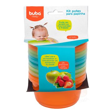 BUBA6758-A-Kit-Potes-Papinha-c-tampa-para-bebe-Colors-Boy--6un----Buba