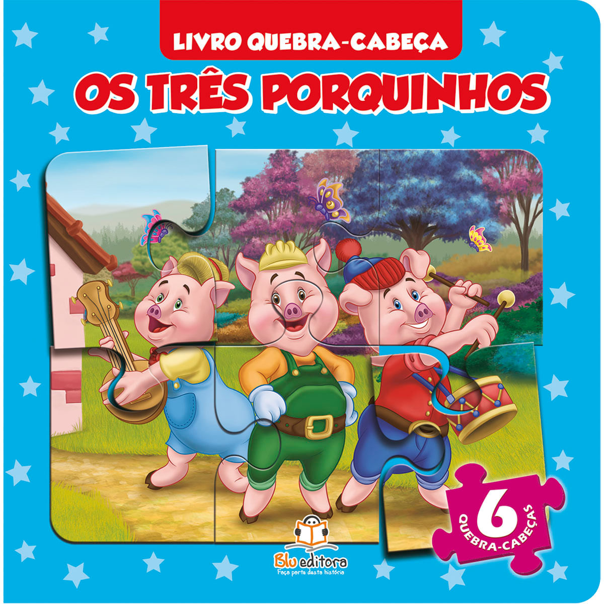 Livro quebra-cabeça Os três Porquinhos - Blu Editora no bebefacil