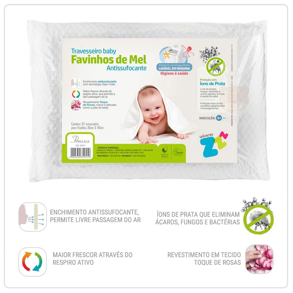 Travesseiro Favinhos De Mel Baby Antissufocante (6m+) - Fibrasca ...