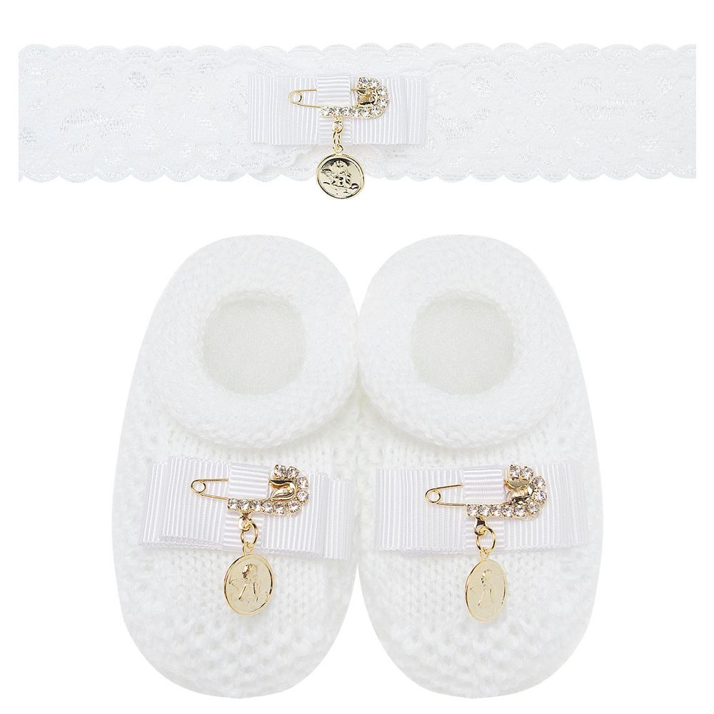 sapatinho bebe trico anjinho