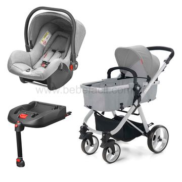 Duo Travel System Hero Bebe Conforto Cinza Com Base Isofix Carrinho De Passeio Berco Com Moises Cinza Fisher Price Bebefacilmobile