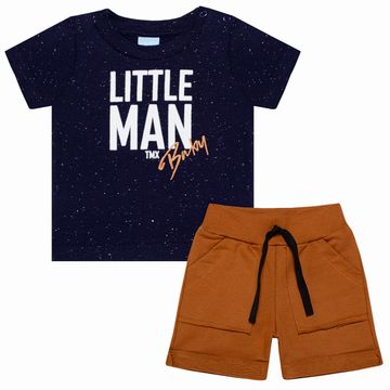 TMX4081-A-moda-bebe-menino-conjunto-camiseta-bermuda-em-malha-moletinho-little-man-TMX-no-bebefacil-loja-de-roupas-para-bebes