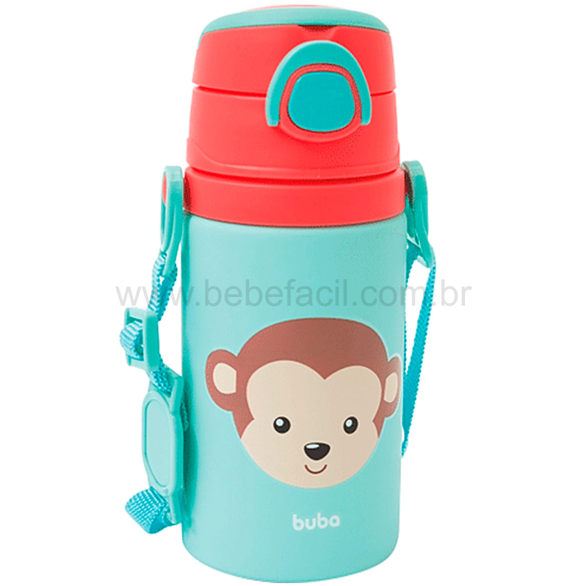 Garrafa de Alumínio com Canudo Animal Fun Macaquinho 400ml (3m+) - Buba ...
