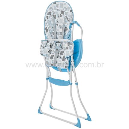 Multikids Baby - Cadeira Alta de Alimentacao Slim cor Azul Leaozinho -  BB609 Linha Baby