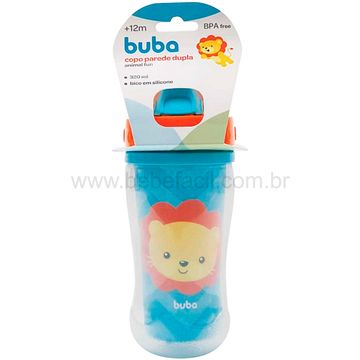 BUBA12085-G-Copo-c-Parede-Dupla-e-Canudo-Animal-Fun-Leaozinho-320ml-12m---Buba