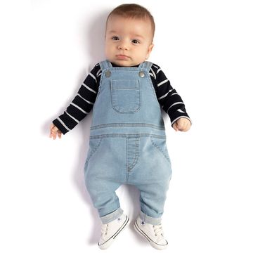 Jardineira C Body Longo Para Bebe Em Jeans Confort Striped Tmx No Bebefacil Loja De Roupas Para Bebes Bebefacilmobile