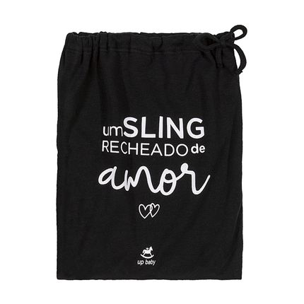 Sling Wrap para bebê em suedine Preto Pati Nicki - Up Baby