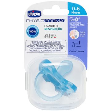 Chupeta PhysioForma Soft Silicone Azul Tam 1 (0-6m) - Chicco -  bebefacilMobile