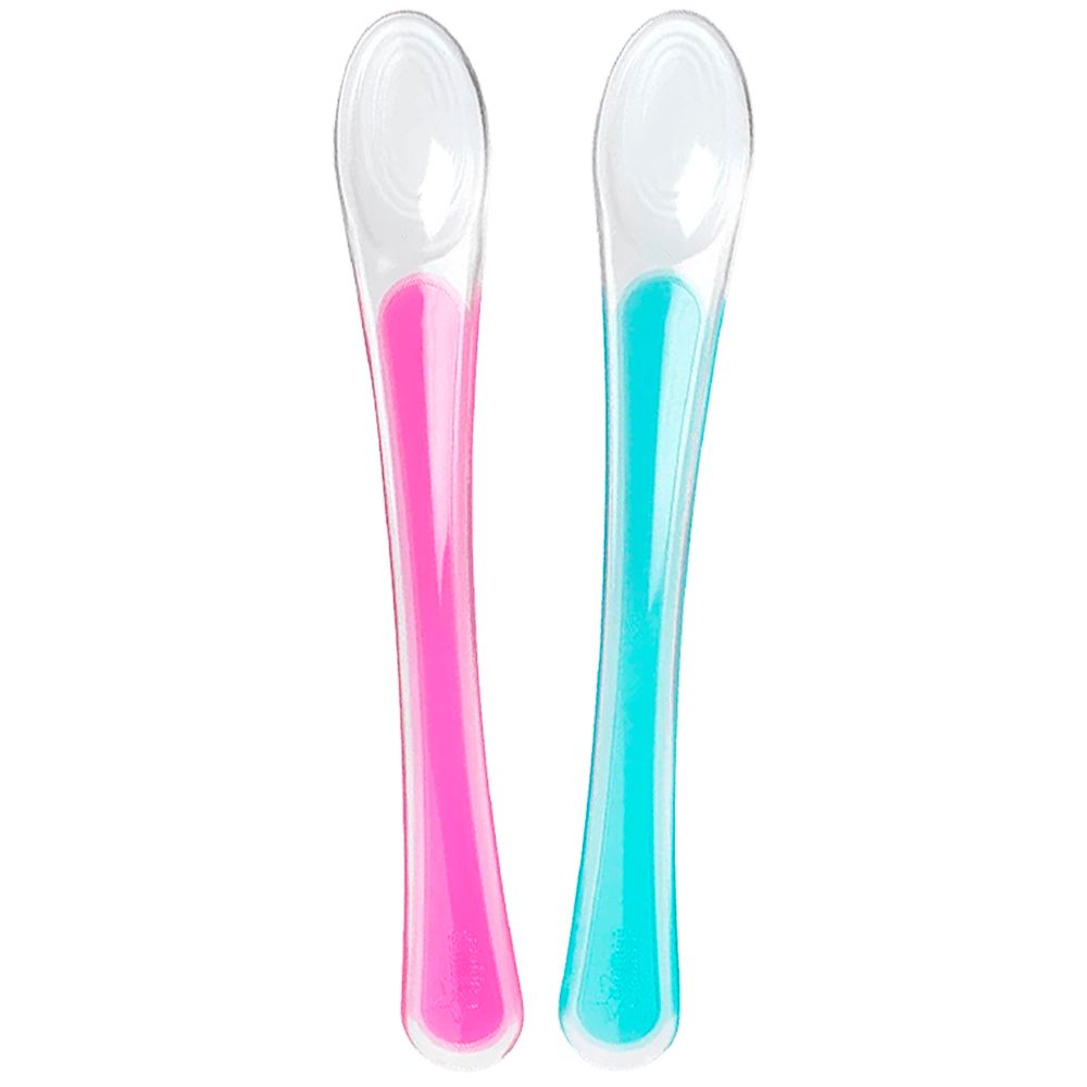 530223-RT-A-Kit-2-Colheres-de-Silicone-First-Spoons-Rosa-e-Turquesa-4m---Tommee-Tippee