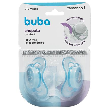 Chupeta Comfort Ultra Soft Buba Tam 2 Azul 6+ meses 12665 - E-Baby