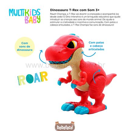 Brinquedo Infantil Dinossauro T-Rex com Som Jurassic Fun Junior (3+) -  Multikids Baby - bebefacilMobile