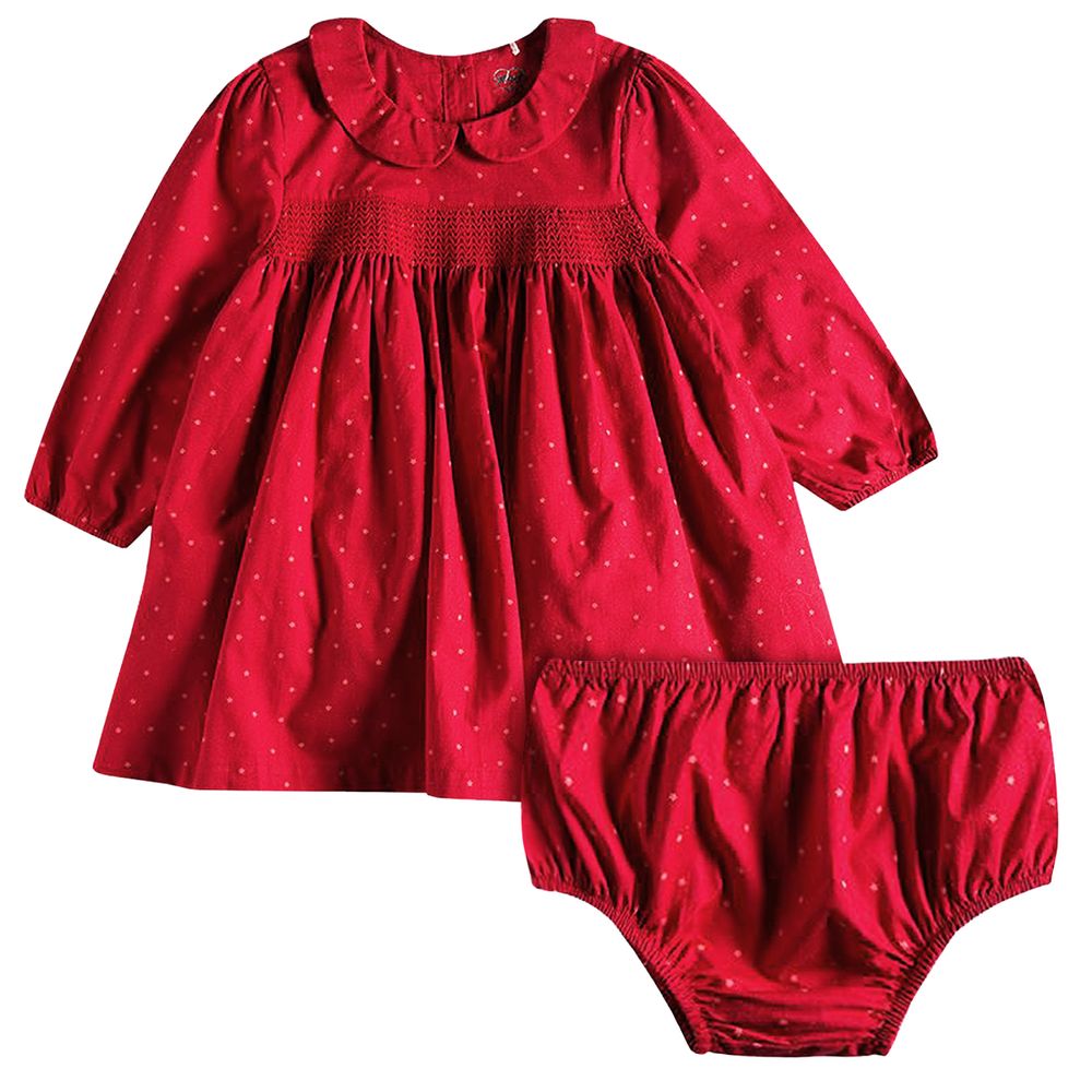 1660009-A-moda-bebe-menina-vestido-longo-calcinha-em-tricoline-poa-vermelho-tip-top-no-bebefacil