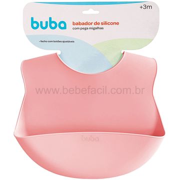 BUBA15640-C-Babador-com-Cata-migalhas-de-Silicone-Rosa-3m---Buba