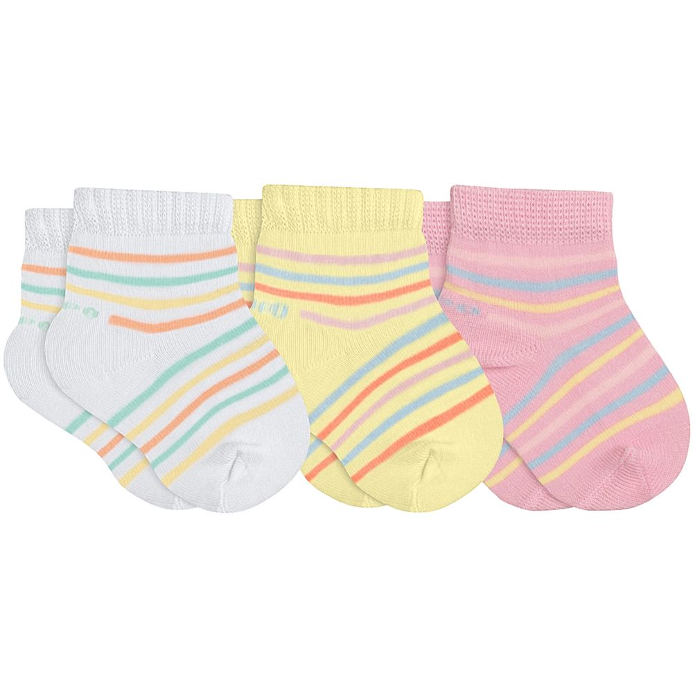 LU02000-989.0982-A-moda-bebe-menina-tripack-3-meias-soquete-listrada-branca-amarela-rosa-lupo-no-bebefacil