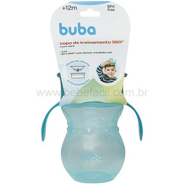 Copo de Treinamento 360 Bebê - com Alça - 270ml - Azul - Buba