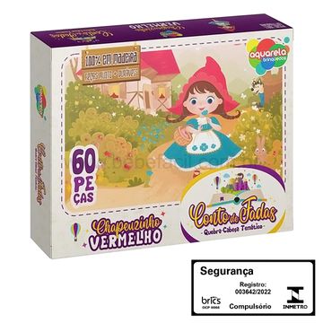104773-C-Quebra-Cabeca-de-Madeira-Chapeuzinho-Vermelho-60-pecas-3a---Aquarela-Brinquedos