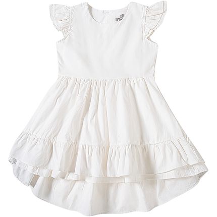 Vestido Branco De Tricoline Moda Infantil Estiloso Para Meninas E Bebês