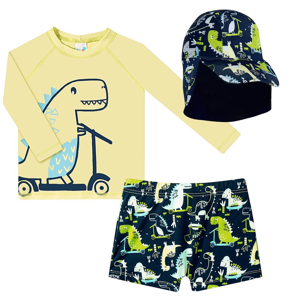 Kawaii Roupas para bebês meninas meninos secagem rápida estampa de  dinossauro, roupa de banho atlética para bebês ao ar livre, >2-a, 4 Anos