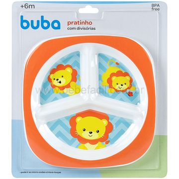 BUBA10701-D-Prato-com-Divisorias-para-bebe-Animal-Fun-Leaozinho-6m---Buba